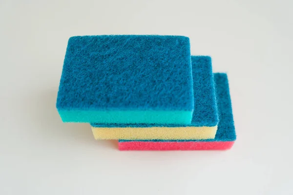 Sponges for washing and cleaning in bright color — Stock Photo, Image