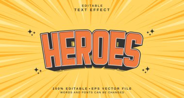 Düzenlenebilir metin biçimi efekti - Heroes metin biçimi teması. projeniz için