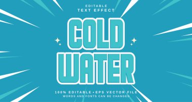 Düzenlenebilir metin biçimi efekti - Cold Water metin biçimi teması. projeniz için