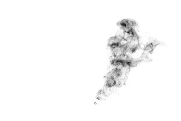 Абстрактный Черный Дым Закручивается Белом Фоне — стоковое фото