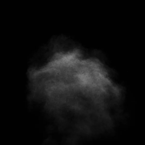 Abstract white vapor, smoke in the form of a cloud on a black background.
