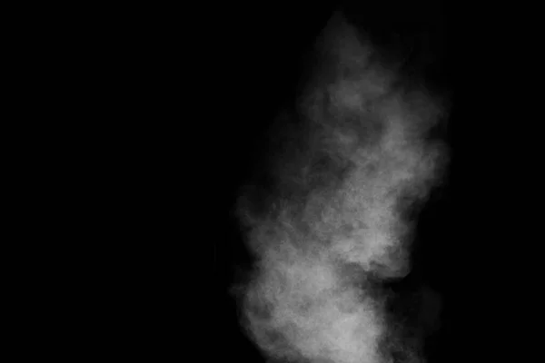 Fumée Blanche Isolée Sur Fond Noir Fumée Image Stock — Photo