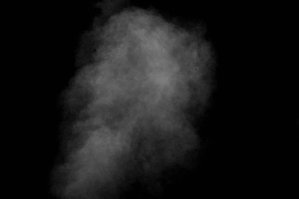 Rook Stoom Vape Geïsoleerd Zwarte Achtergrond Lijkt Een Wolk Abstracte — Stockfoto