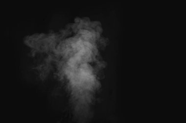 Figured smoke on a dark background. Abstract background, design element, for overlay on pictures. clipart