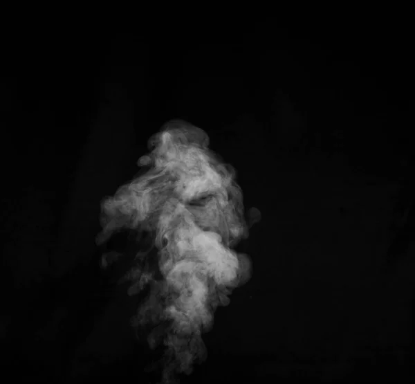 Bílý Kouř Černém Pozadí Počítal Jsem Kouřem Tmavém Pozadí Abstraktní — Stock fotografie