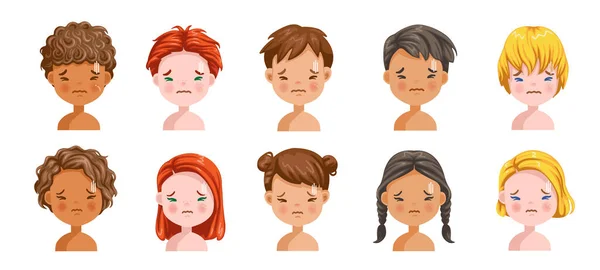 Les Garçons Les Filles Mettent Des Émotions Des Sentiments Inconfort — Image vectorielle