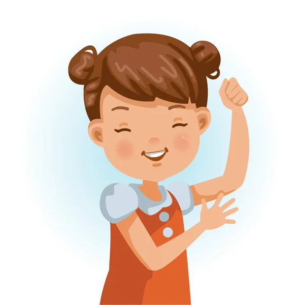 Petite Fille Bonne Santé Des Émotions Positives Souriantes Illustration Vectorielle — Image vectorielle