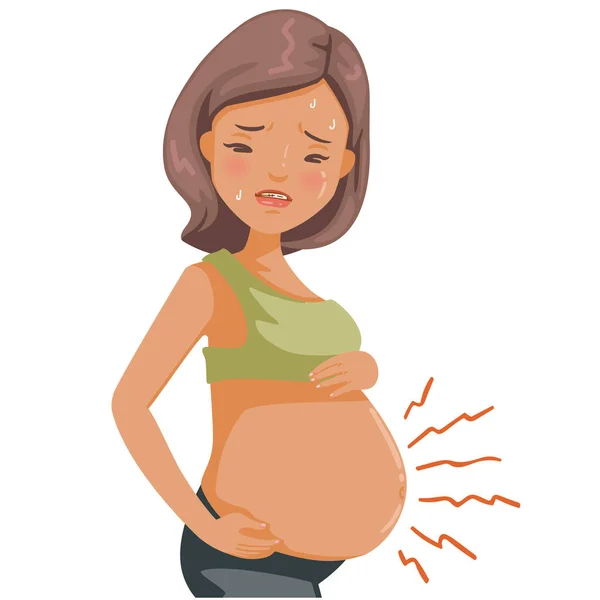Έγκυος Στομαχόπονος Συνθήκες Τοκετού Αποβολή Τοξική Εγκυμοσύνη Ανθυγιεινή Υγεία Εικονογράφηση — Διανυσματικό Αρχείο