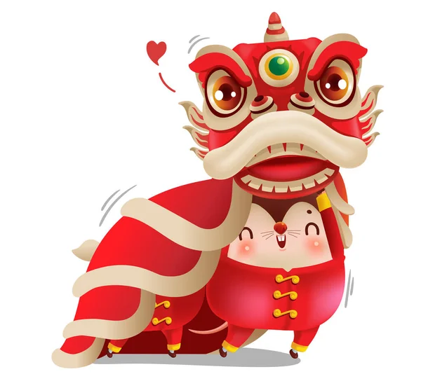 幸せな中国の新年の挨拶カード2020 ゴールデンラット ハッピーニューイヤーの年 デザインオブジェクト — ストックベクタ
