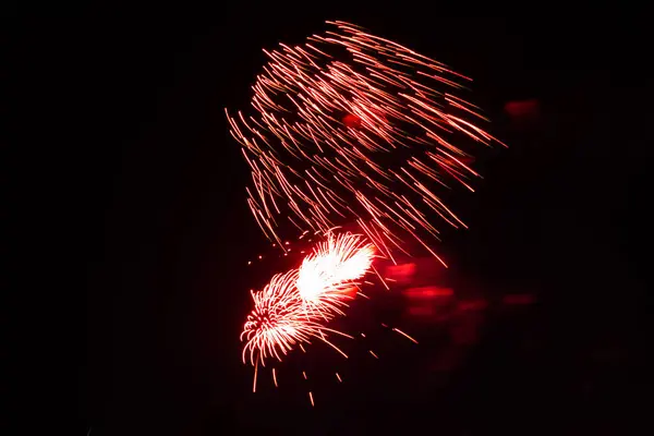 Evening Fireworks Honor Holiday Victory Day — Stock Photo, Image