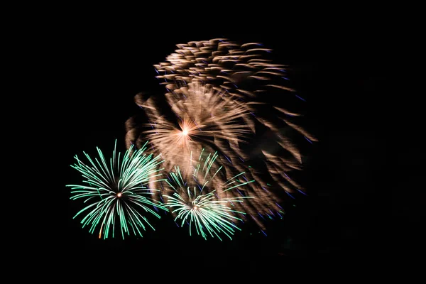 Evening Fireworks Honor Holiday Victory Day — Stock Photo, Image
