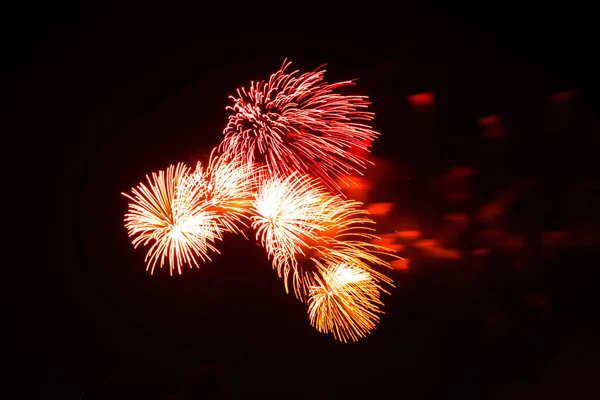 Evening Fireworks Honor Holiday Victory Day — Stock Photo, Image