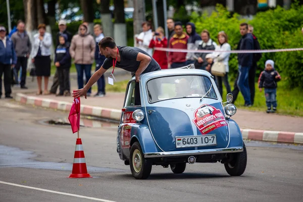 Minsk Biélorussie 2016 Rallye Des Anciens Exposition Compétition Voitures Anciennes — Photo