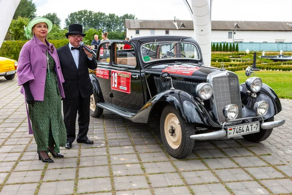 Minsk Biélorussie 2016 Autrefois Compétition Véhicules Anciens Élégante Collection Noire — Photo