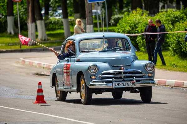 Minsk Bielorrússia 2016 Oldtimeramente Exposição Competição Carros Antigos Carro Soviético — Fotografia de Stock