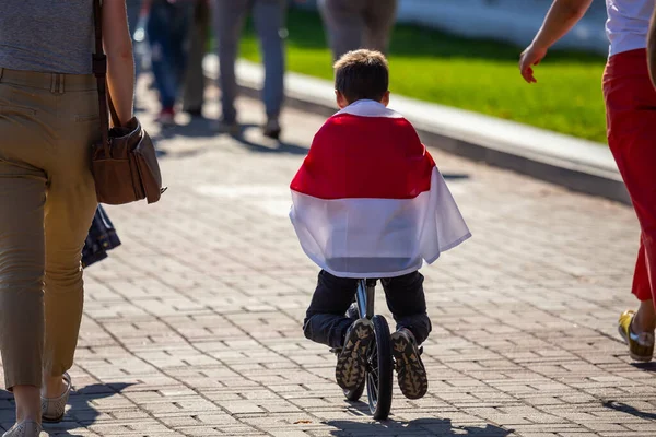 Minsk Vitryssland Augusti 2020 Vit Vit Flagga Som Symbol För — Stockfoto