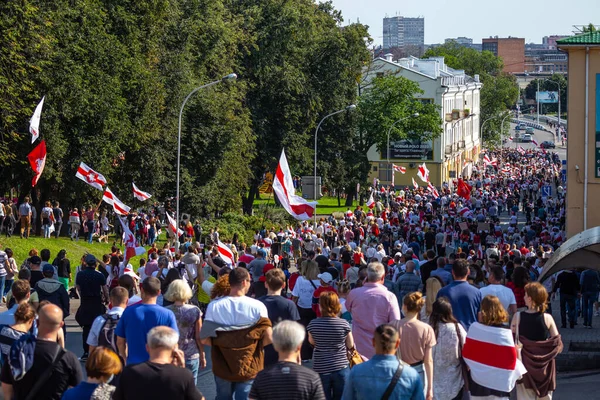 Minsk Belarus Agosto 2020 Protestos Pacíficos Contra Repressões Violência Resultados — Fotografia de Stock