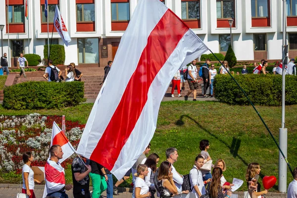 Minsk Belarus August 2020 和平抗议镇压 暴力和总统选举结果 — 图库照片