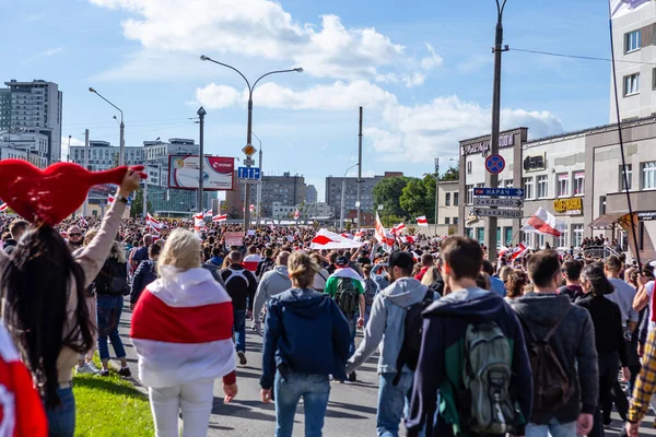 Minsk Belarus Setembro 2020 Protestos Pacíficos Contra Repressões Violência Resultados — Fotografia de Stock