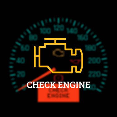 Motor ışık ufuk Pano arka plan üzerinde kontrol edin. Vektör çizim