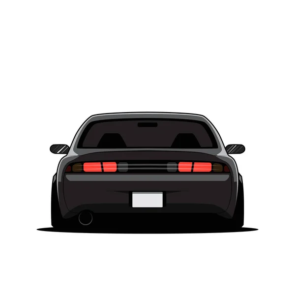 İzole karikatür ayarlı Japonya araba. Arkadan görünüm. Vektör çizim