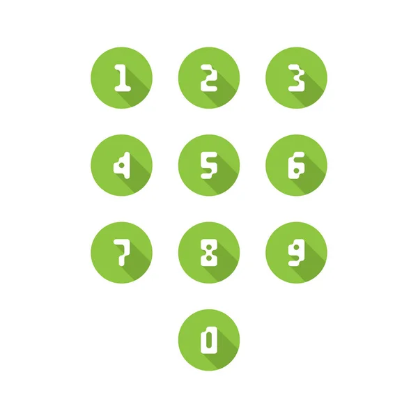 Sayı simgeler kümesi. 0-9 piksel sayıları. Vektör çizim