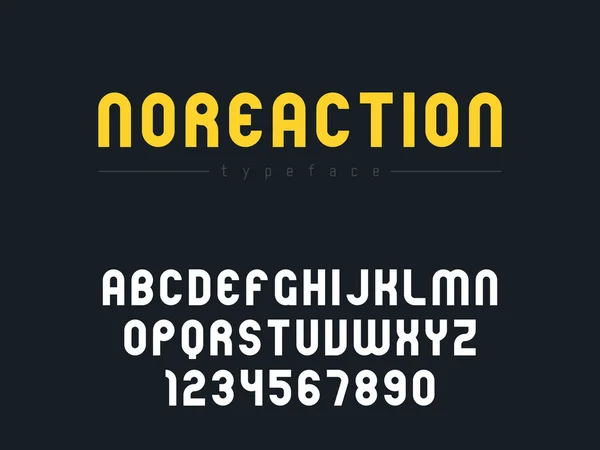 Vektör latin büyük harf Alfabe harf ve sayı. Soyut yuvarlak yazı tipi