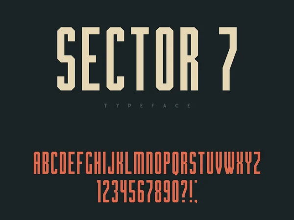 Latin büyük harf Alfabe harf ve sayı. Vektör çizim