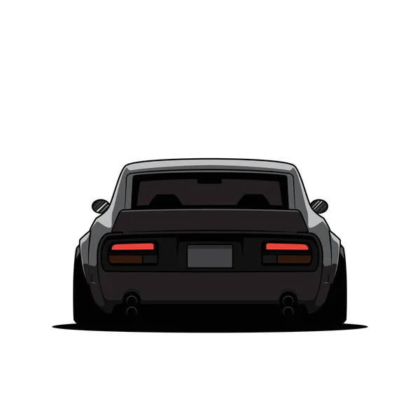 Cartoon Japan Tuned Car Isolated Back View Vector Illustration — Stock Vector © freshwater