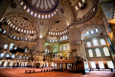 Sultan Ahmed 'in yaptırdığı Sultanahmed Camii' nin iç manzarası. İstanbul