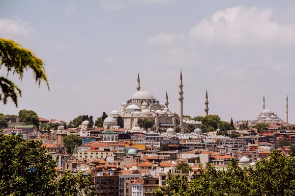 Pohled Hagia Sophia Historický Chrám Centru Istanbulu Při Západu Slunce — Stock fotografie
