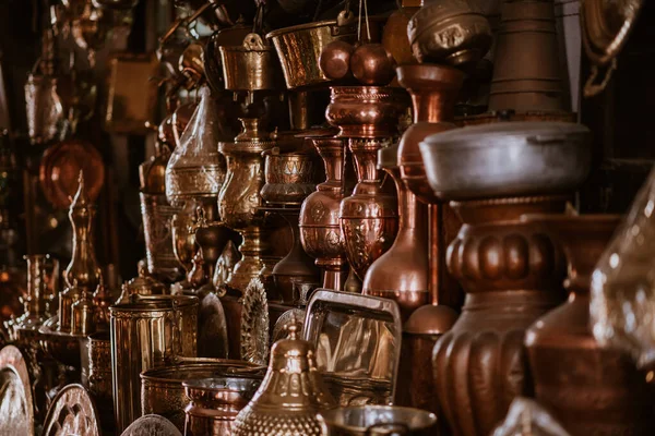 Elementos Decorativos Zoco Mercado Casco Antiguo Medina Marruecos Jarra Para — Foto de Stock