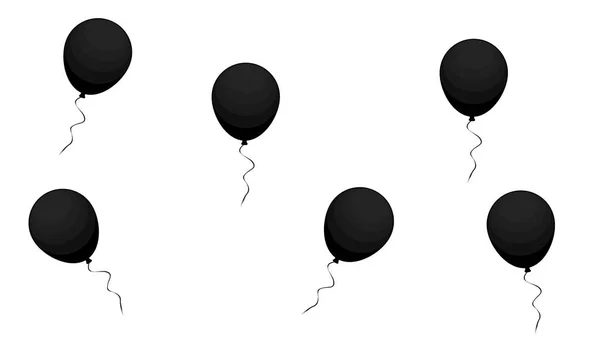 Globos Aire Negro Sobre Fondo Blanco — Vector de stock