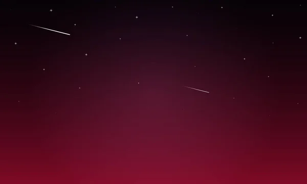 Rötlicher Nachthimmel Vektorkunst Illustration Von Sternen — Stockvektor