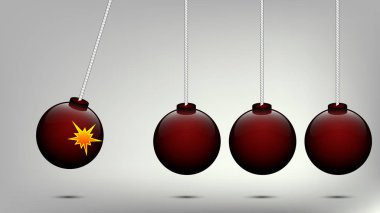 Newton, soyut vektör sanat çizim beşiği bomba.