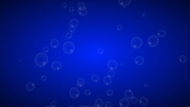 Leichte Seifenblasen Auf Blauem Hintergrund Kunst Video Illustration — Stockvideo