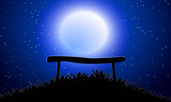 Πάγκος Ενάντια Στον Ουρανό Της Σελήνης Διάνυσμα Τέχνη Εικόνα Φόντου — Διανυσματικό Αρχείο
