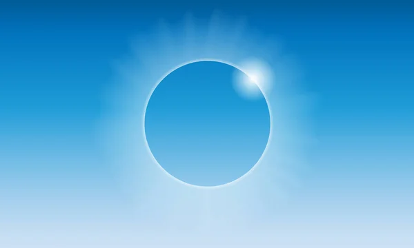 Eclipse Solar Céu Azul Fundo Ilustração Arte Vetorial — Vetor de Stock