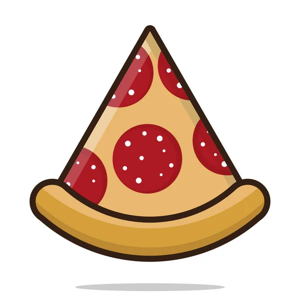Logo Eines Stücks Pizza Flachem Design Vektor Art Illustration — Stockvektor