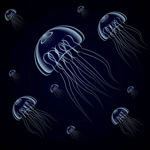 Medusas Grandes Abstractas Ilustración Del Arte Vectorial Animal — Archivo Imágenes Vectoriales