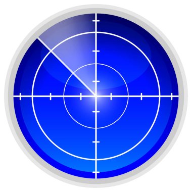 Sonardan radar sensörü, vektör sanat çizim.