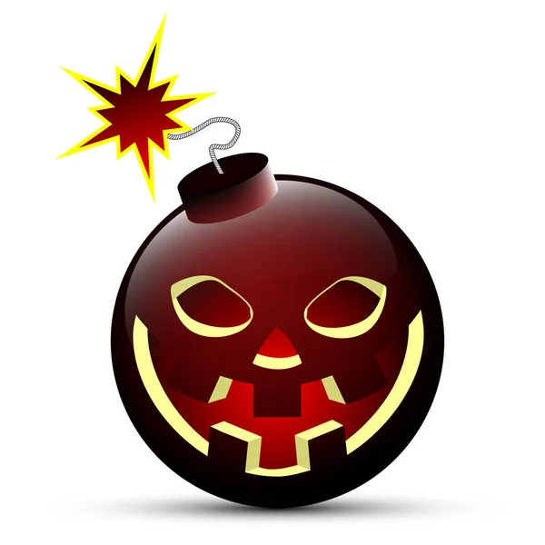 Bom Pompoen Halloween Vector Kunst Illustratie — Stockvector