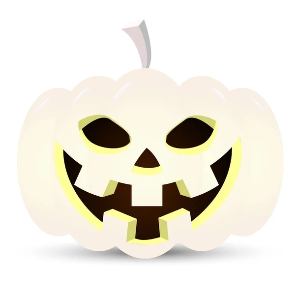 Calabaza Blanca Para Halloween Ilustración Arte Vectorial — Archivo Imágenes Vectoriales