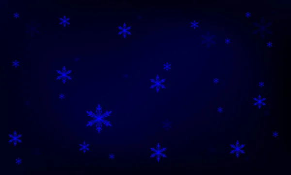 Fondo Azul Oscuro Abstracto Con Copos Nieve Ilustración Arte Vectorial — Archivo Imágenes Vectoriales