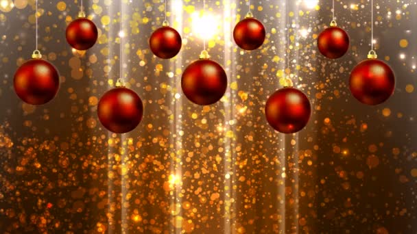 Appendere Palle Natale Sullo Sfondo Bokeh Illustrazione Video Arte — Video Stock