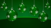 Závěsný vánoční zelené koule, vektorové umění ilustrace.