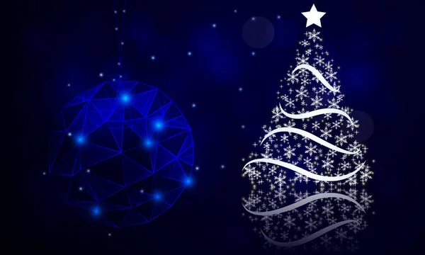 抽象圣诞节球和新年树 向量艺术例证 — 图库矢量图片