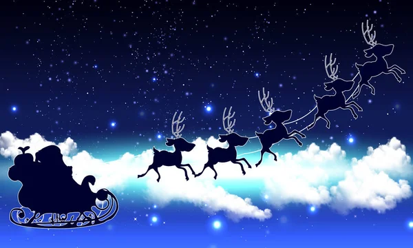 Санта Клаус Хмарного Неба Векторні Мистецтво Ілюстрації — стоковий вектор