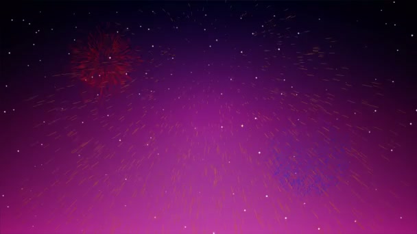 Fond Abstrait Feu Artifice Nuit Illustration Vidéo Art — Video