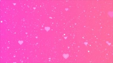 Pembe mor menekşe kalpleri arka plan, sanat video illüstrasyon.